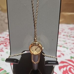 Gold Women's Watch Necklace